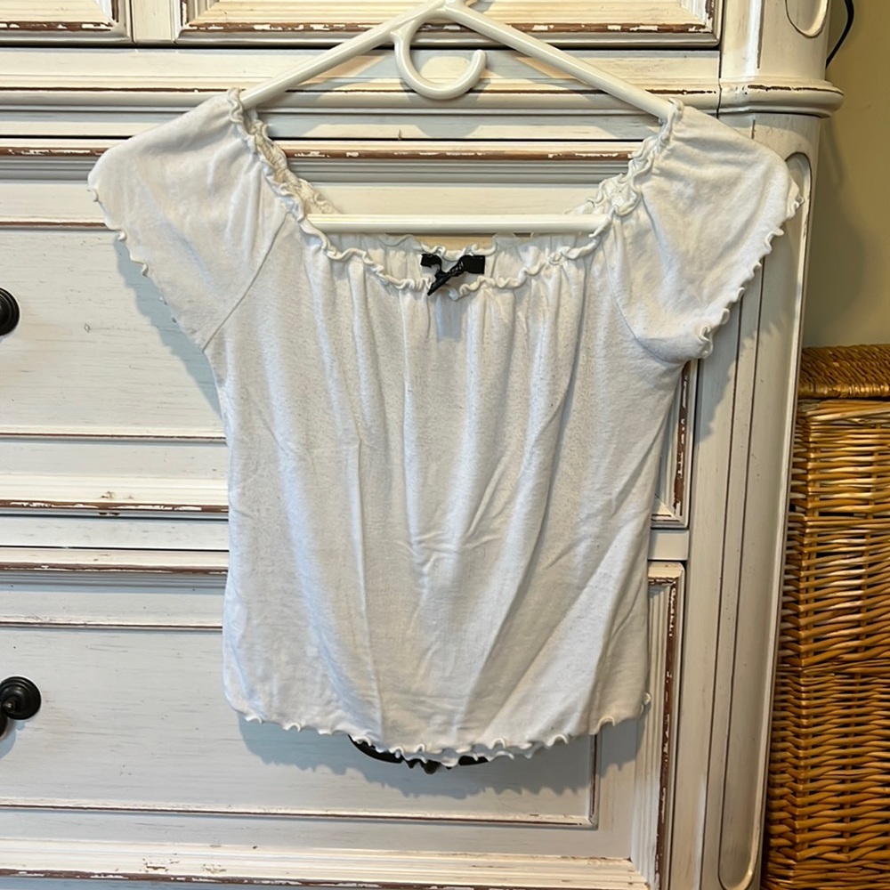 Crop off the shoulders top